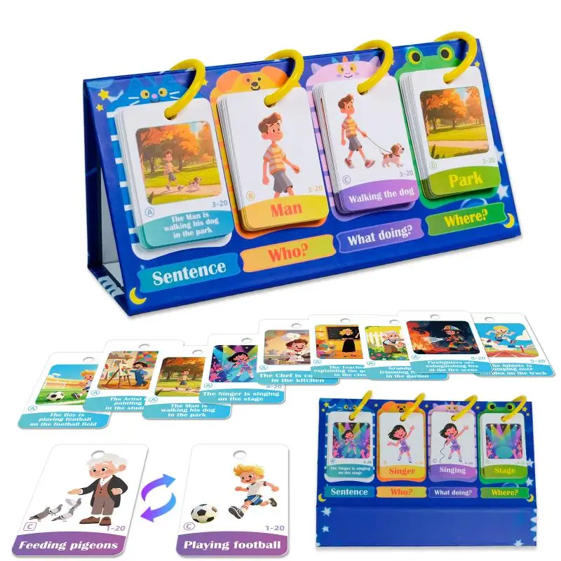 Sentence Making Training Based On Pictures, Sentence Building Flip Chart, Sentence Builder Game, Phrase Training