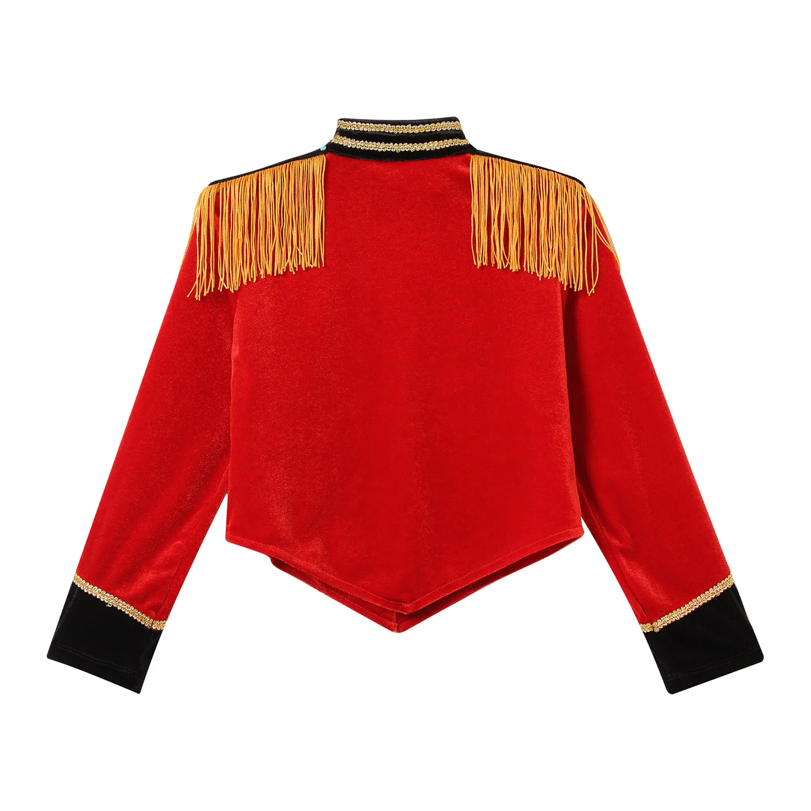 Children Girls Marching Band Drum Honor Guard Jacket Halloween Circus Ringmaster Magician Cosplay Costume Coat Long Sleeve Coat