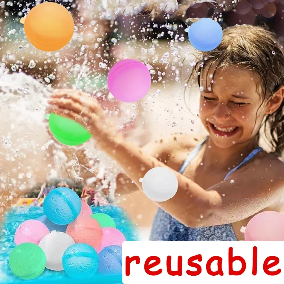 Ballons d'eau rechargeables en Silicone, auto-scellants, réutilisables, balles anti-éclaboussures pour piscine, jouet d'eau d'extérieur d'été pour enfants