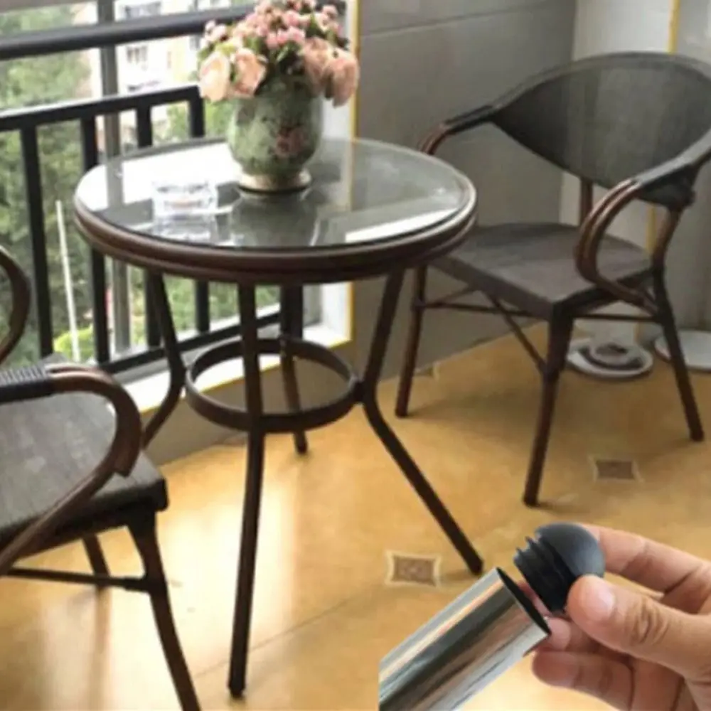 12 قطعة الأثاث البلاستيكي الجديد أنبوب دائري التوصيل وسادة وسادة للقدم غطاء للقدم الأسود عدم الانزلاق الجدول كرسي الساق أنبوب المقابس