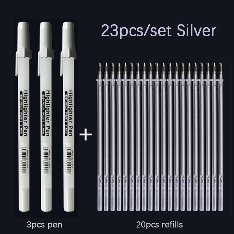 Permanent Art Paint Marker Set 0,7 mm Weißgold Silber Gelstift Metallic Marker Stifte für Kinder Schwarz Papier Schreiben Malen – Detail 7