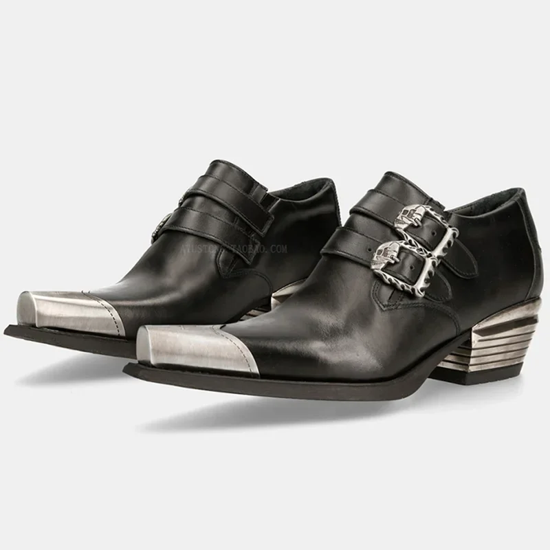 

Metal Buckle Belt Ankle Boots Sexy Square Toe Square Heel Size 35-45 New Arrivals Fashion Women Motorcyle Boots
