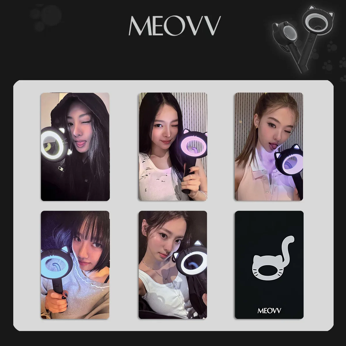 KPOP MEOVV موضة مزدوجة الجانبين Photocard Gawon Sooin Anna يده عصا إضاءة بطاقات Seflie 5/10 قطعة بطاقة بريدية المشجعين هدية عيد ميلاد