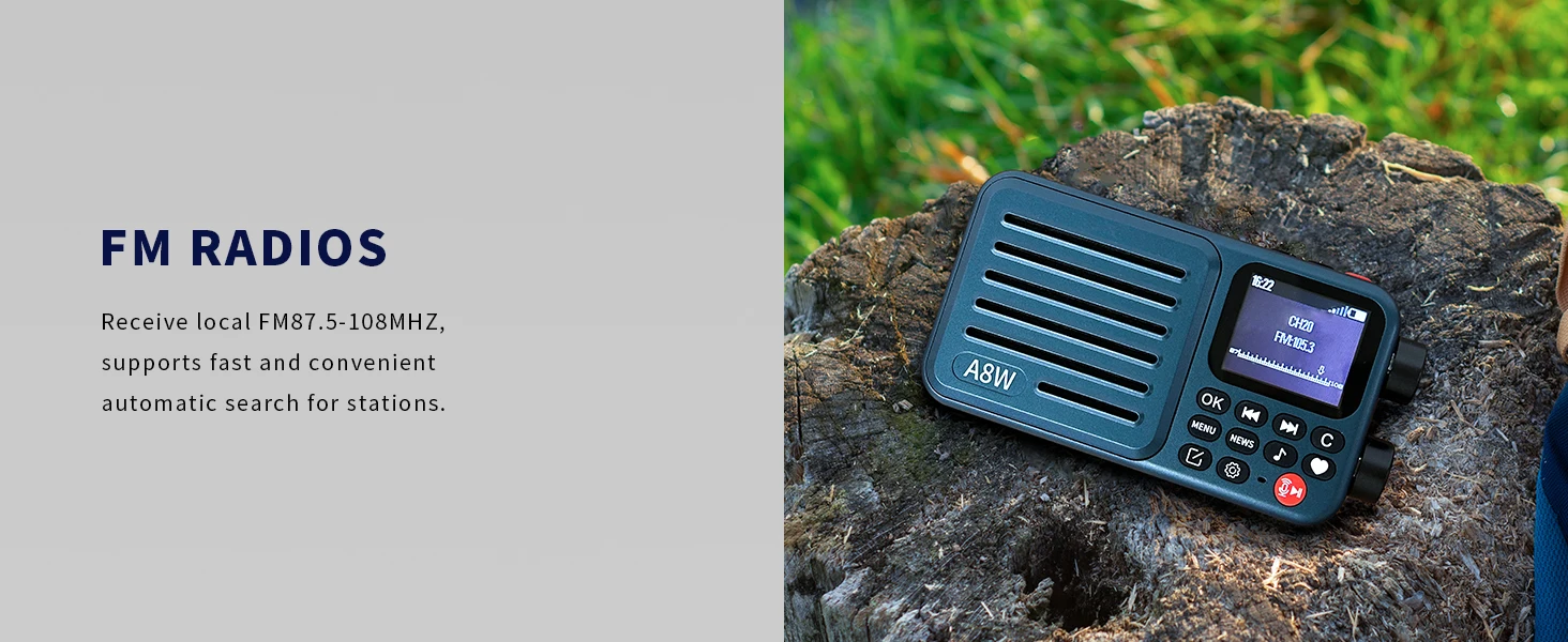 Choyong A8W Tragbares Internetradio (GLOBALE VERSION) mit WIFI & 4G FM, Micro-SD-Karte, Digitales Taschenradio für die ganze Welt, choyong – Detail 6