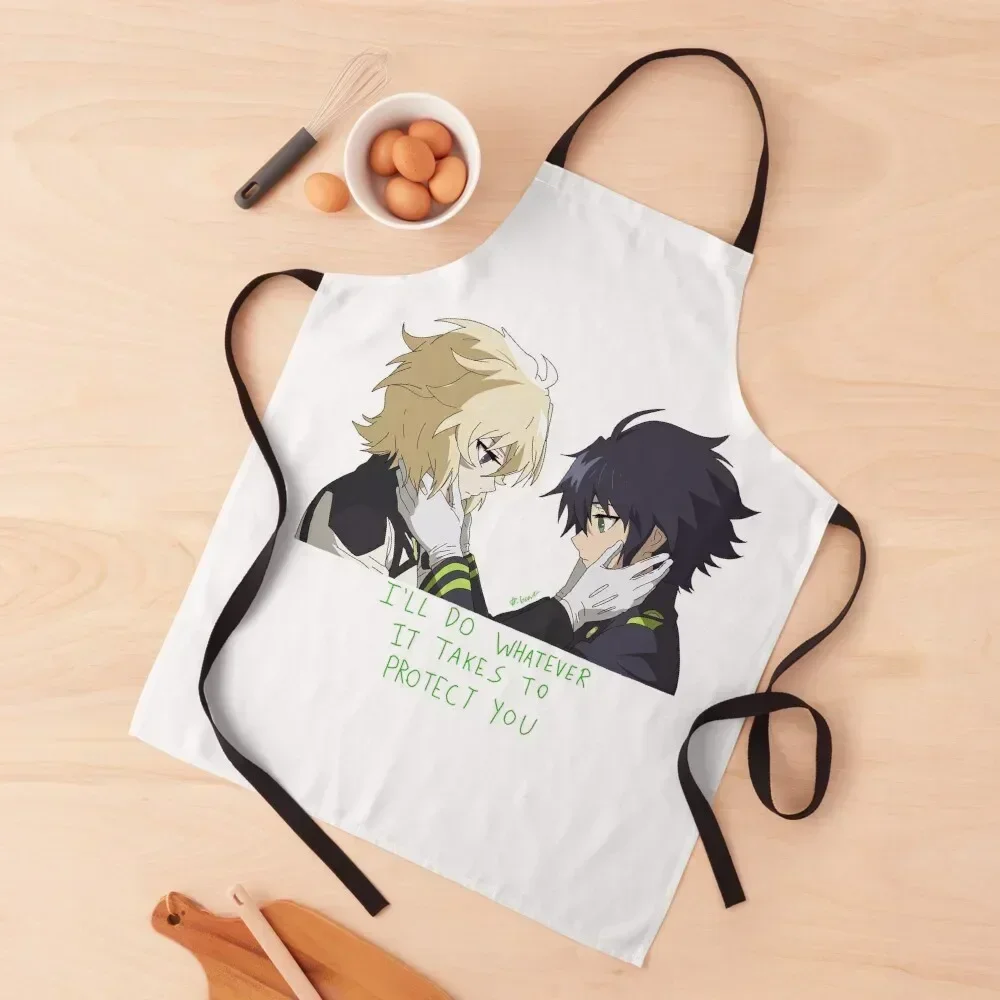 

Yuu and Mika Seraph of the End Apron Camping Cute Kitchen cookings for women Kitchen Kawaii Accessories Apron