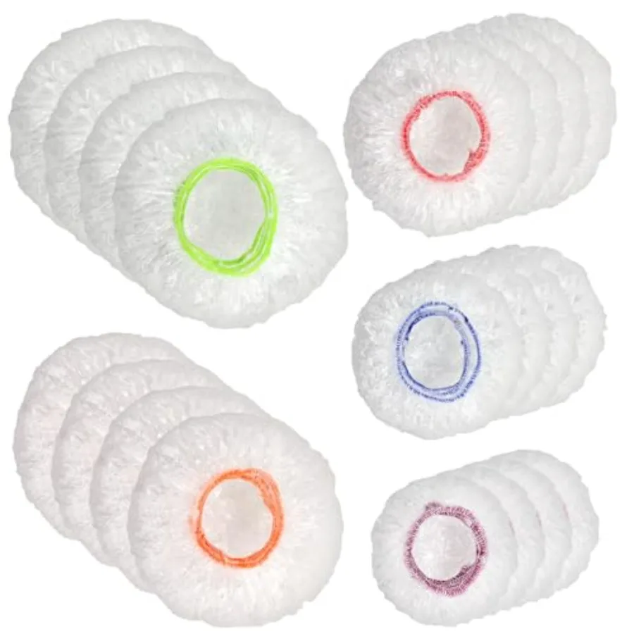 

200Pcs Reusable Plastic Bowl Covers for Kitchen Storage 5 Different Sizes Elastic Stretch Fit Food Grade Safe Material for Fres