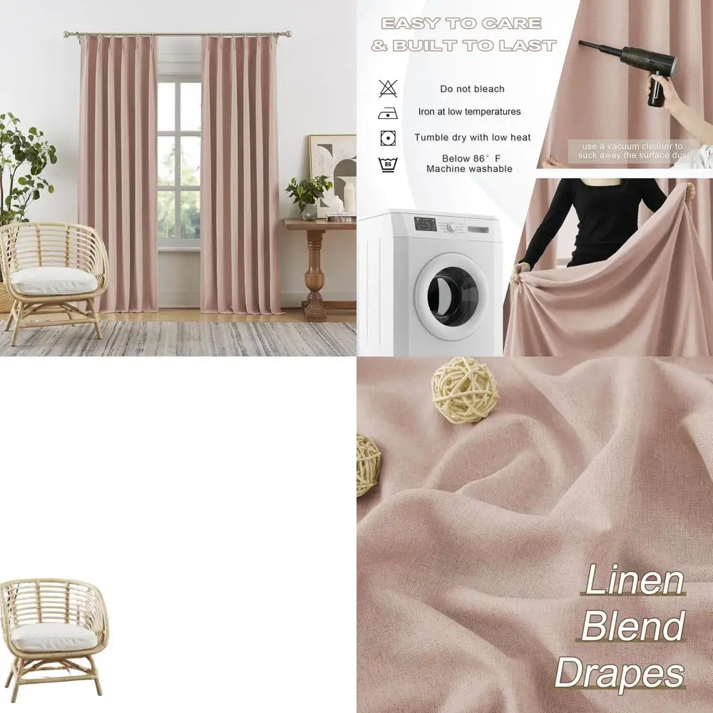 

Симпатичные пыльно-розовые плотные шторы длиной 90 дюймов - розовые румяна, плиссированные трековые шторы, плотные шторы с крючками, вирусные плиссированные шторы