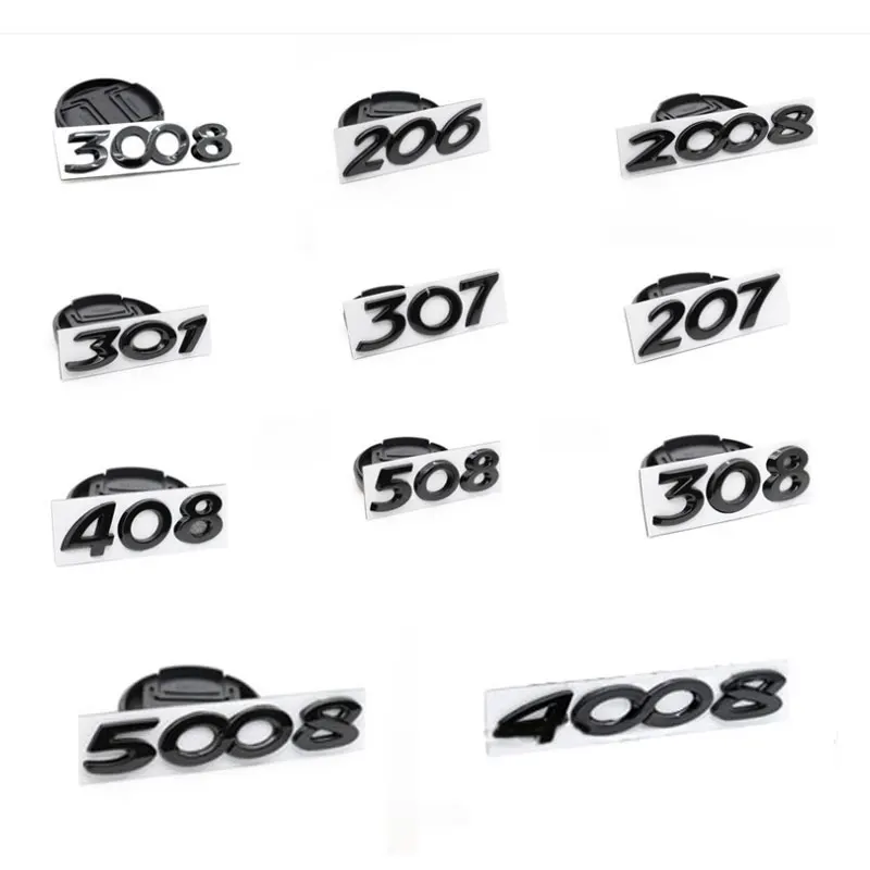 For Peugeot Black Warrior RCZ 4008 5008 3008 2008 308 408 rear modification trunk accessories standard stickers body decals