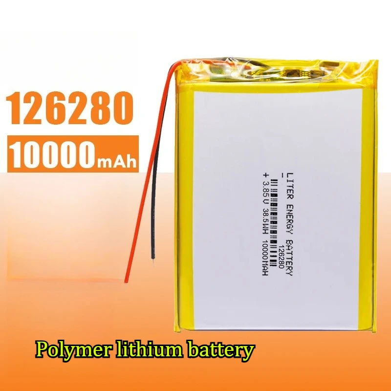 126280 3.7V 10000mAh Small Rechargeable Lithium Polymer Bluetooth Earphones Radio Long Range Rechargeable Battery
