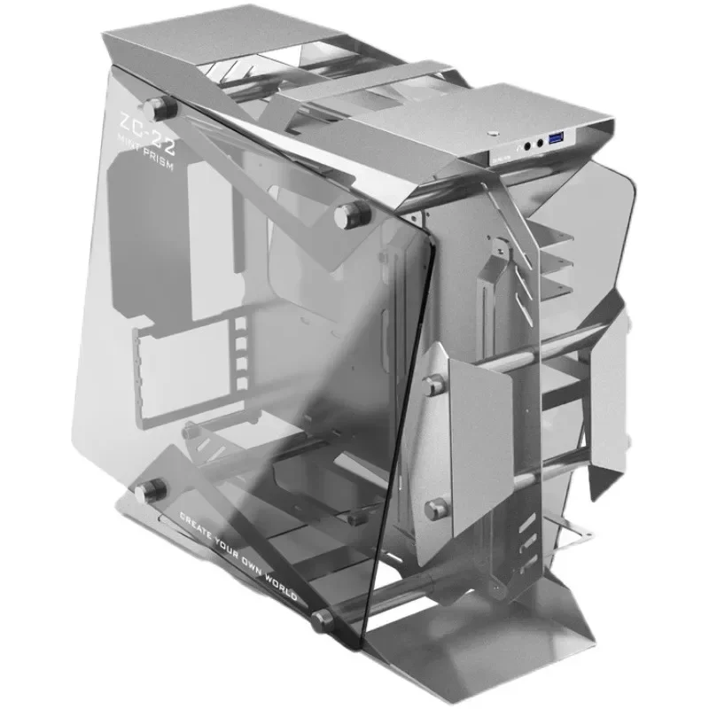 DIY Water-Cooled Gaming Case ZC-22 ATX – All-Aluminum & Tempered Glass Desktop Chassis
