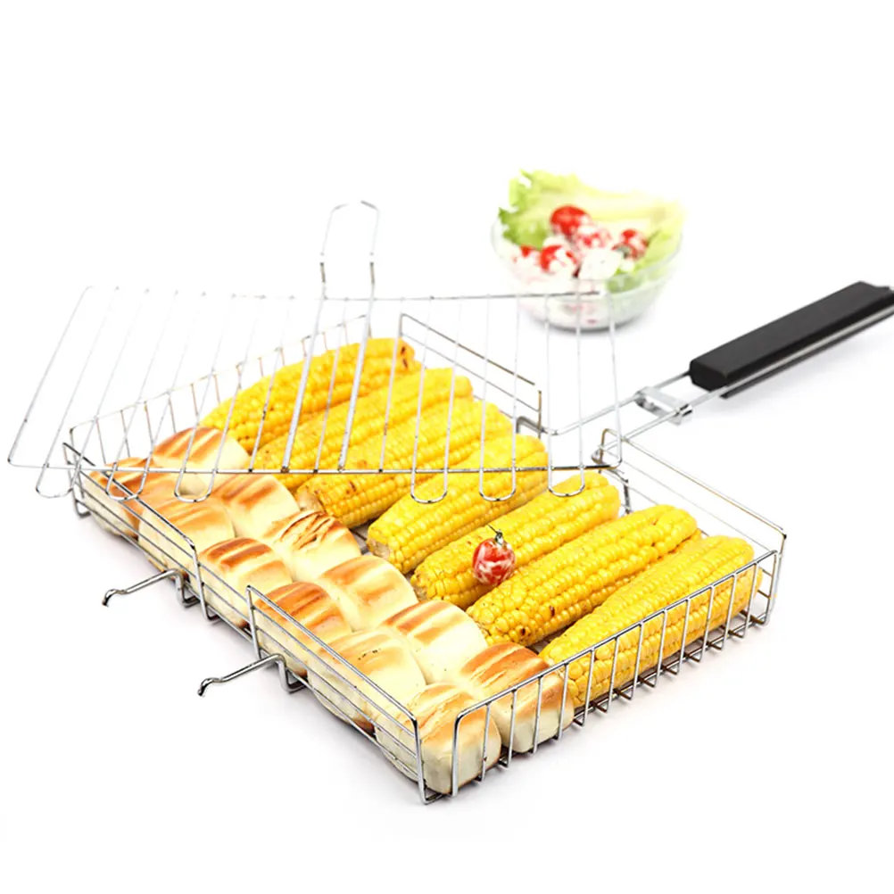 

Folding Stainless Steel Portable Outdoor Camping Barbecue Tool Strong Heat Resistant Grilling Net for Party