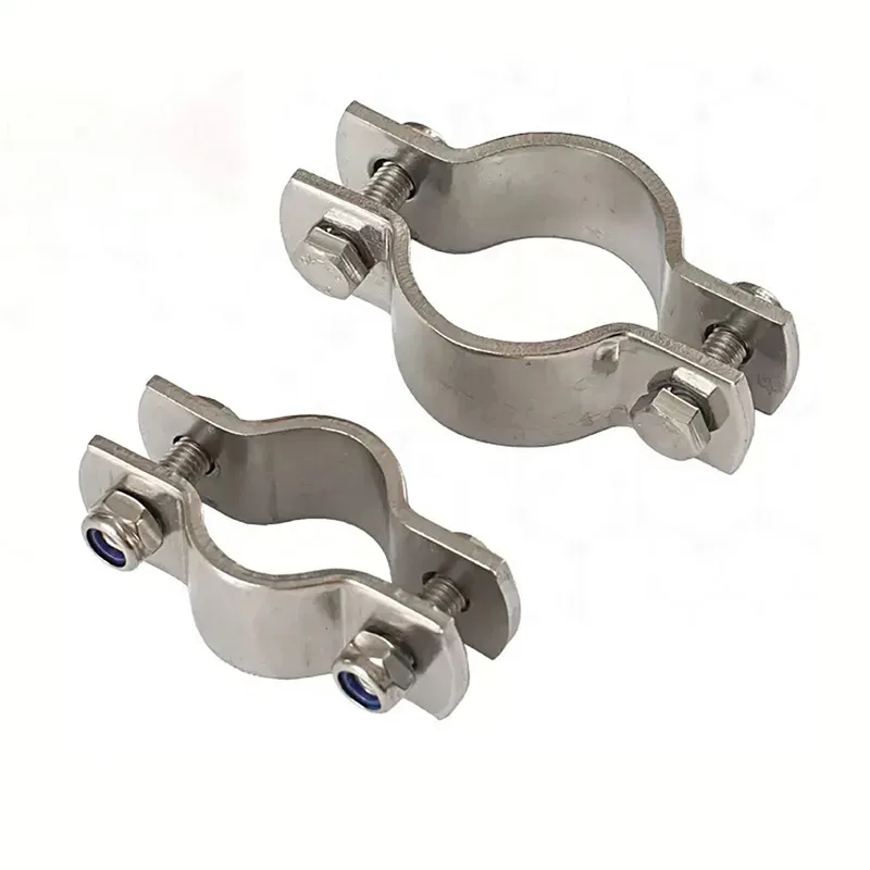 Heavy Duty 304 Stainless Steel Flat Pipe Clamp Reinforced Support Bracket For Long Lasting Use