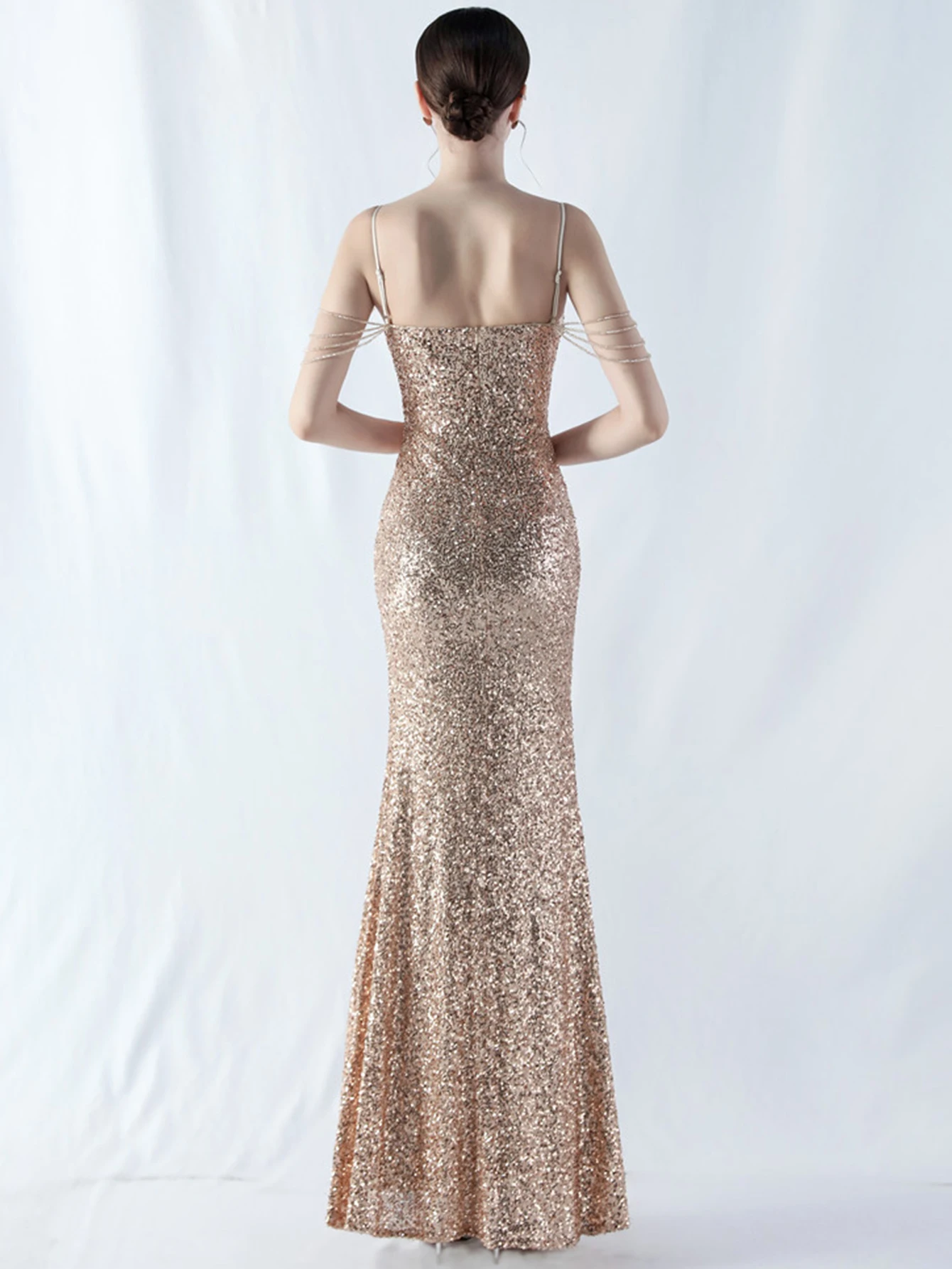 Seksowne sukienki maxi na wesele bez pleców 2025 damska sukienka letnia z cekinami elegancka luksusowa sukienka wieczorowa na studniówkę vestidos