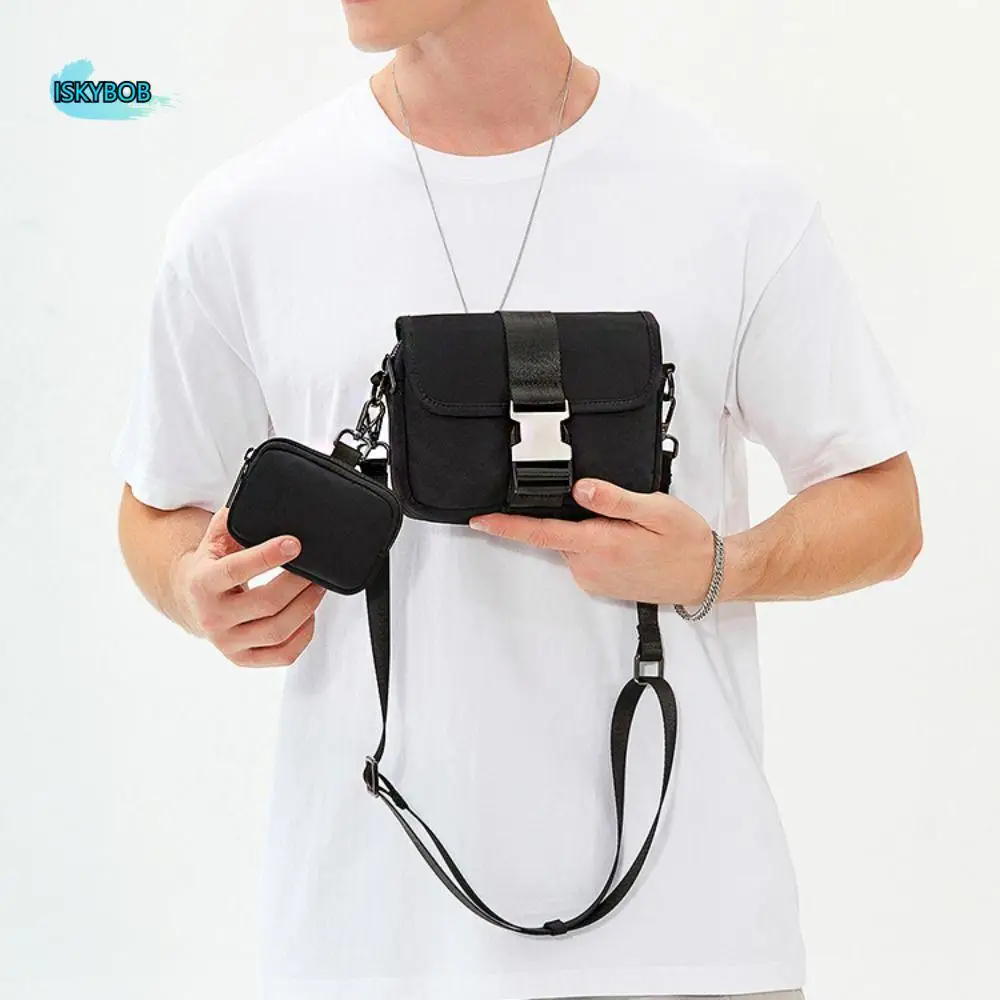 

Oxford Cloth Men's Messenger Bag Large Capacity Japanese Style Male Crossbody Bag Black Anti-Splash Water