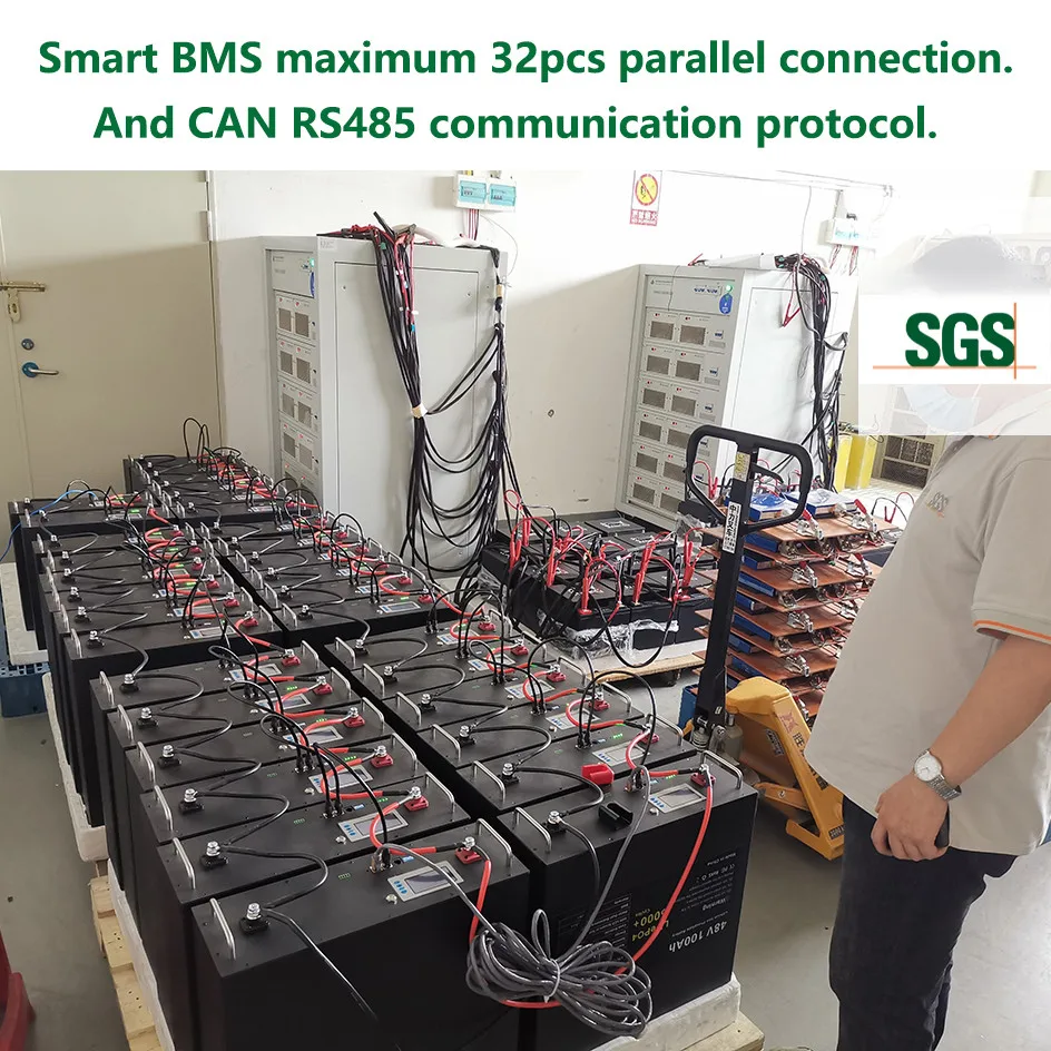 Imagem -06 - Bateria Lifepo4 48v 100ah 51.2v 5kw Bateria de Lítio 6000 Mais Ciclos Rs485 Pode 16s 100a Bms Max 32 Paralelo para Inversor Solar