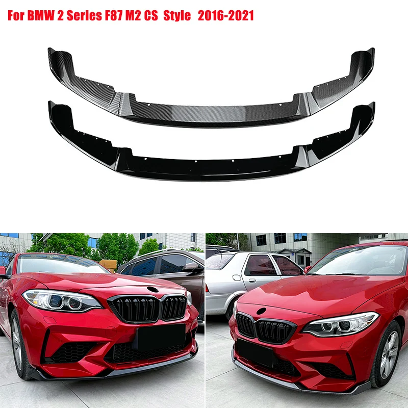 

Car Front Bumper Lip Spoiler Splitter Diffuser Chin Bumper Cover For BMW 2 Series F87 M2 220i M235i 228i CS style 2016 ~ 2021