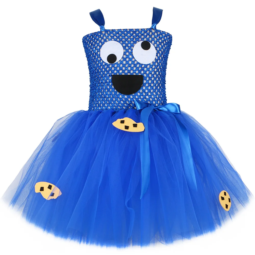 Children Clothes Cartoon Cookie Cosplay Dresses for Girls Monster Halloween Dress for Kids Toddler Birthday Party Outfit Kids