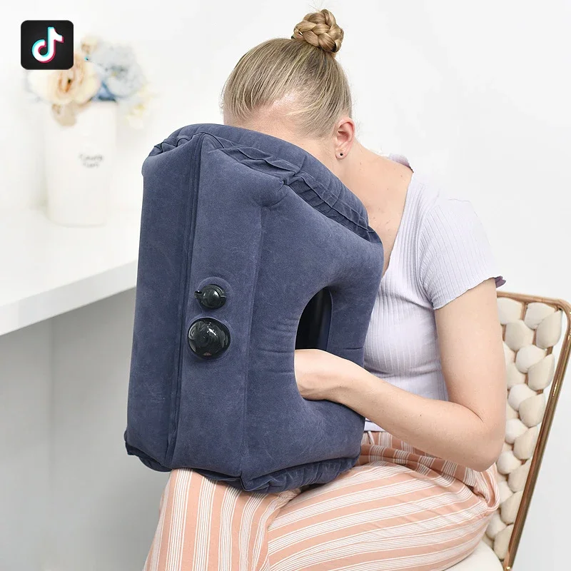 Inflatable Pillow Travel Work Journey Bus Train Airplane Sleeping Neck Pillow Neck Protection Cervical Inflatable Body Pillow
