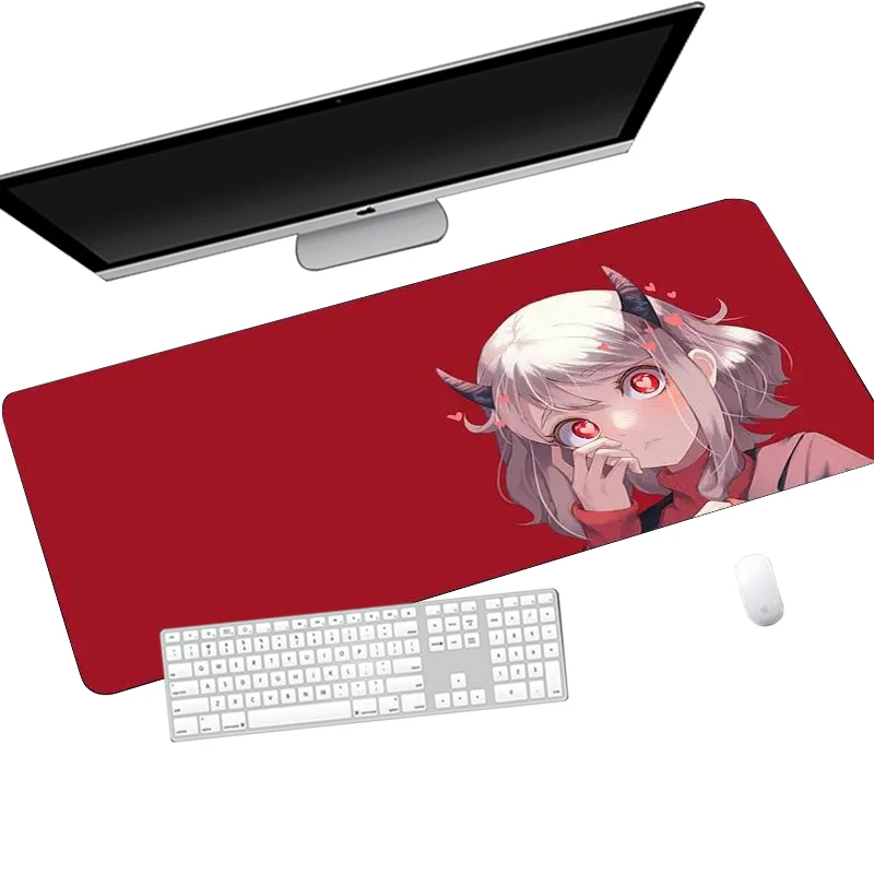 Helltaker Anime Mousepad XXL Gamer Gaming Mouse Pad PC Computer Otaku Locking Edge DIY Customized Photo Laptop Notebook Desk Mat