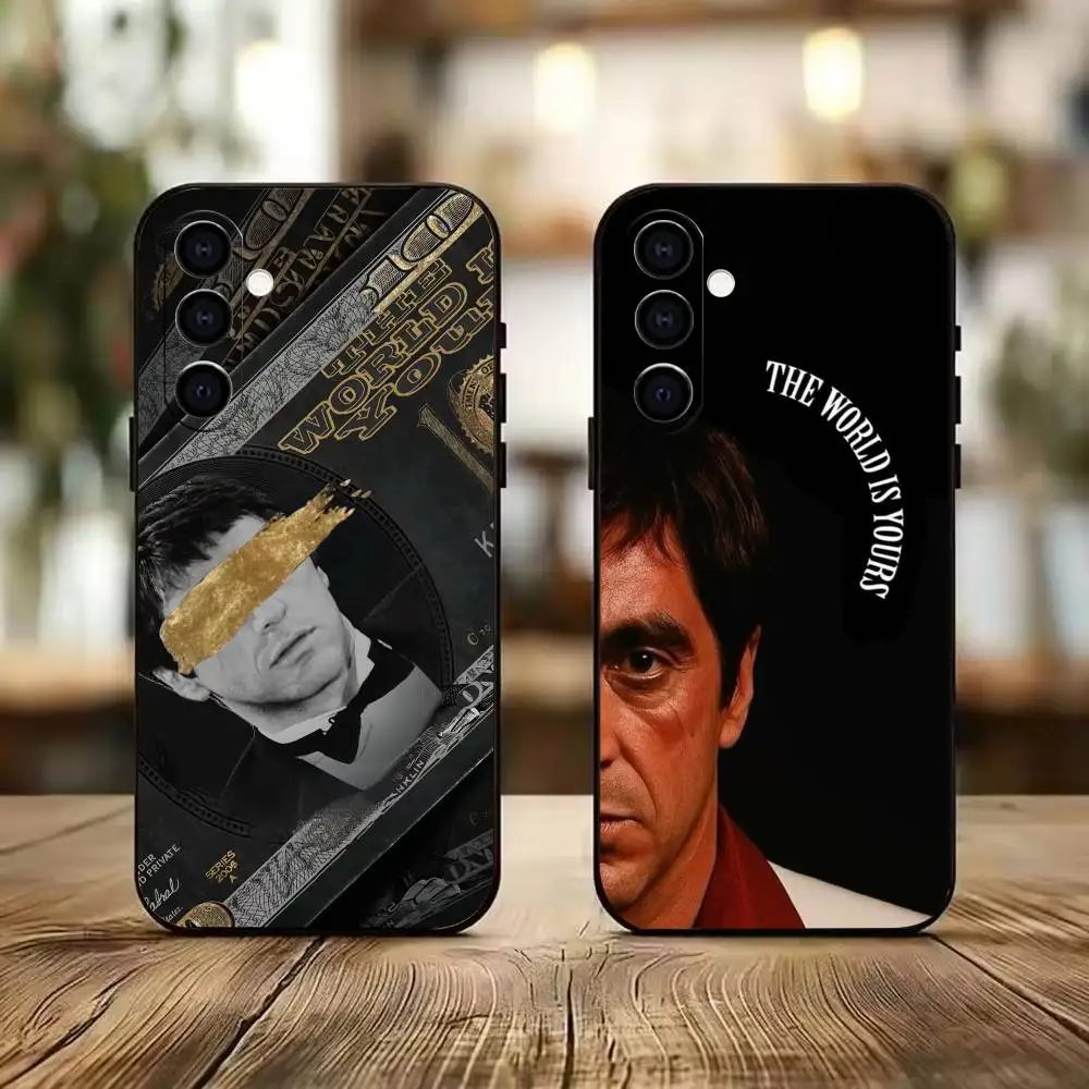 S-Scarfaces Tony Montana Black Soft Silicone Phone Case for Samsung A73 20,21,22,31,32,52,53,72