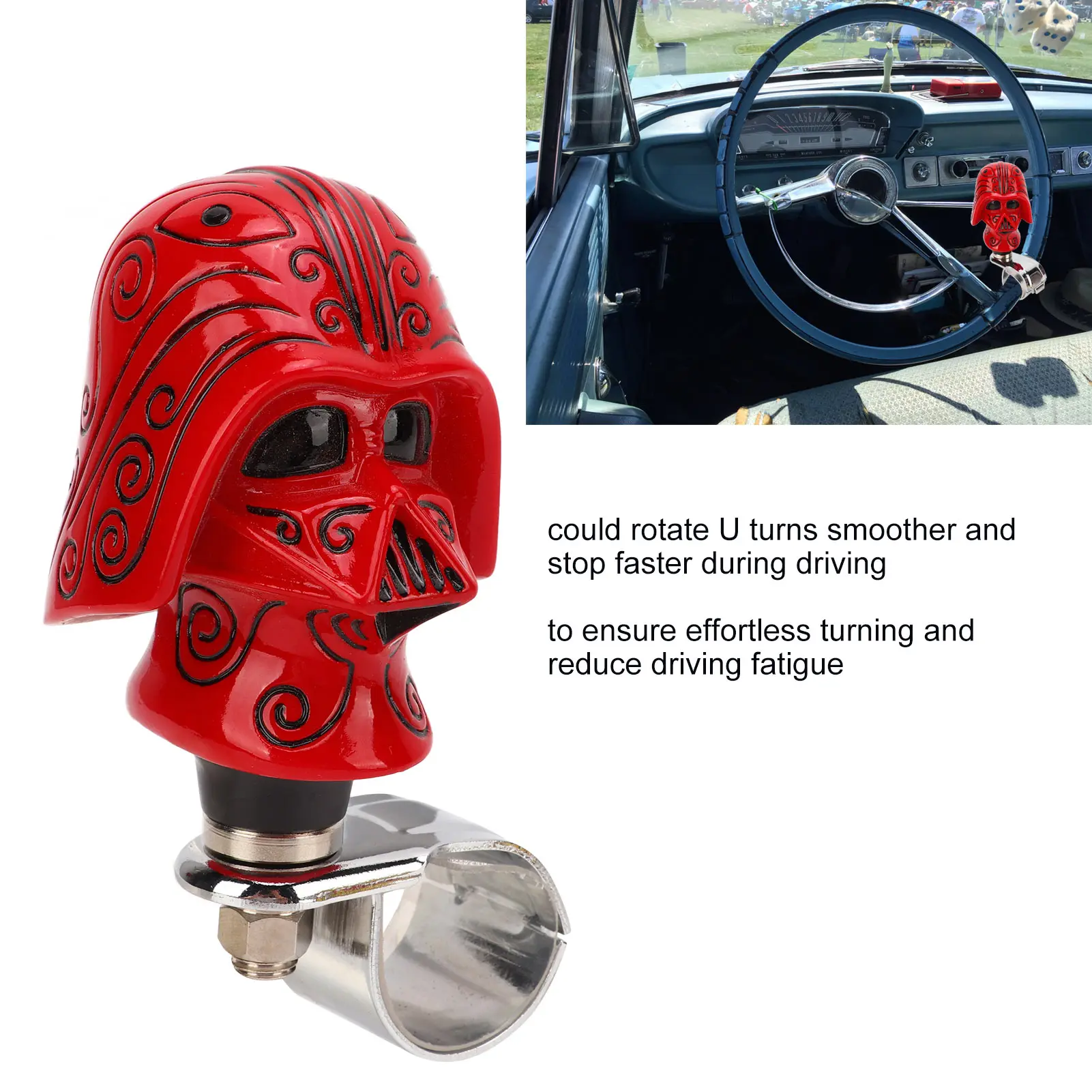 Steering Wheel Turn Knob Booster Warrior Steering Wheel  3cm Diameter Power Handle Booster for Cars Trucks Tractors Boats