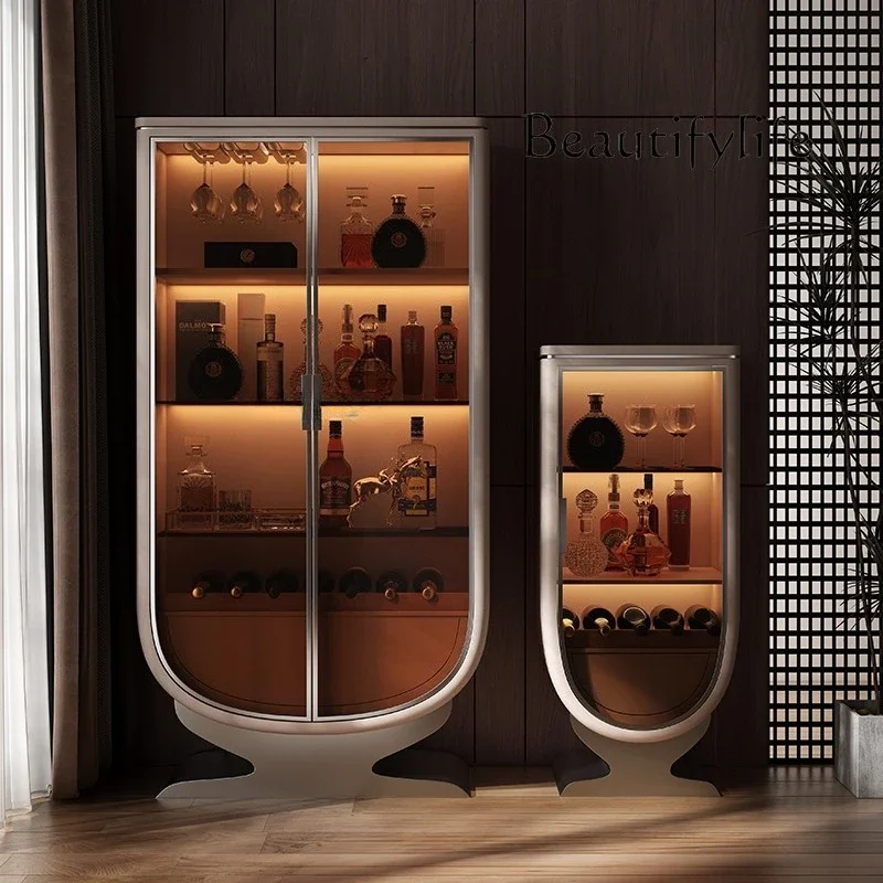 

Винный шкаф 45o Light Luxury с одной дверцей, винный шкаф для гостиной, устанавливаемый у стены, высококачественный декоративный витринный шкаф