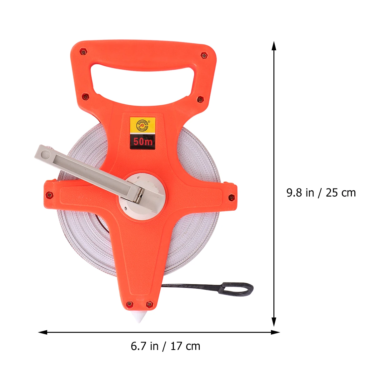 

50M Tape Measure Handheld Engineering Ruler Durable Orange Fiberglass Retractable Metric Tools Surveying Building Landscaping