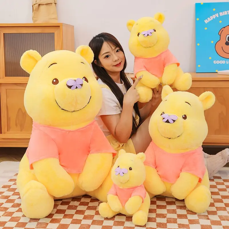 Disney Winnie the Pooh Plüschtiere/80cm Kawaii Anime Plüsch puppen Schmetterling Pooh Bär ausgestopfte Weihnachts geschenke für Kinder