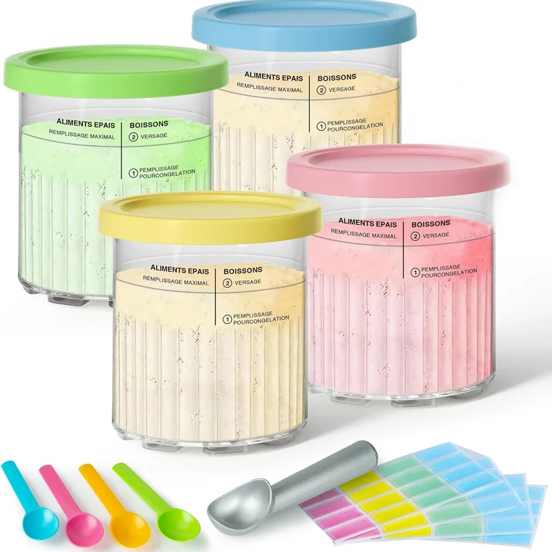 

Creami Pints and Lids 24 oz Deluxe Creamy Icecream Containers Smoothie Pot Compatible with NC501 NC500 Series Ice Cream Machine