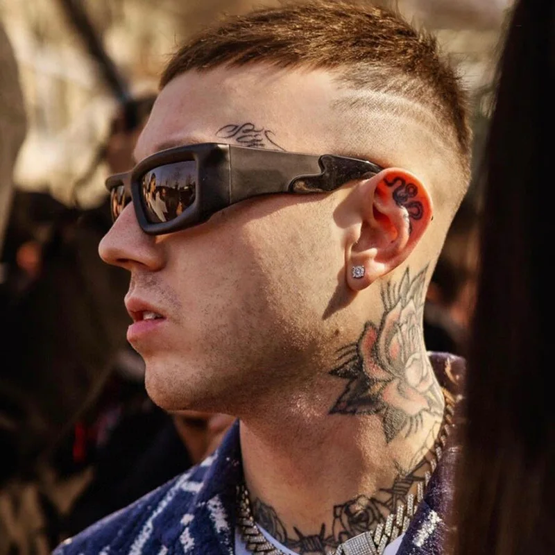 2023 New Y2K Cyberpunk sports sunglasses European and American fashion brands OF simple future technology hip hop sunglasses