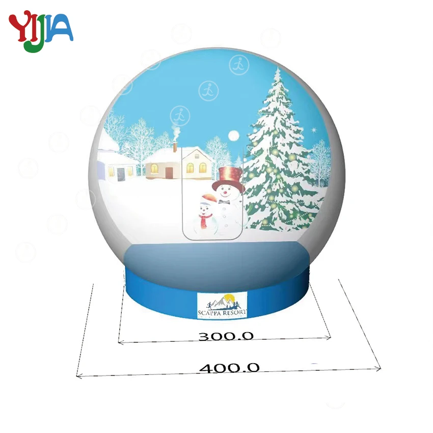 10/13FT PVC Tarpaulin Giant Inflatable Snow Globe Outdoor Christmas Photo Booth Inflatable Snow Globe For Kids And Adults