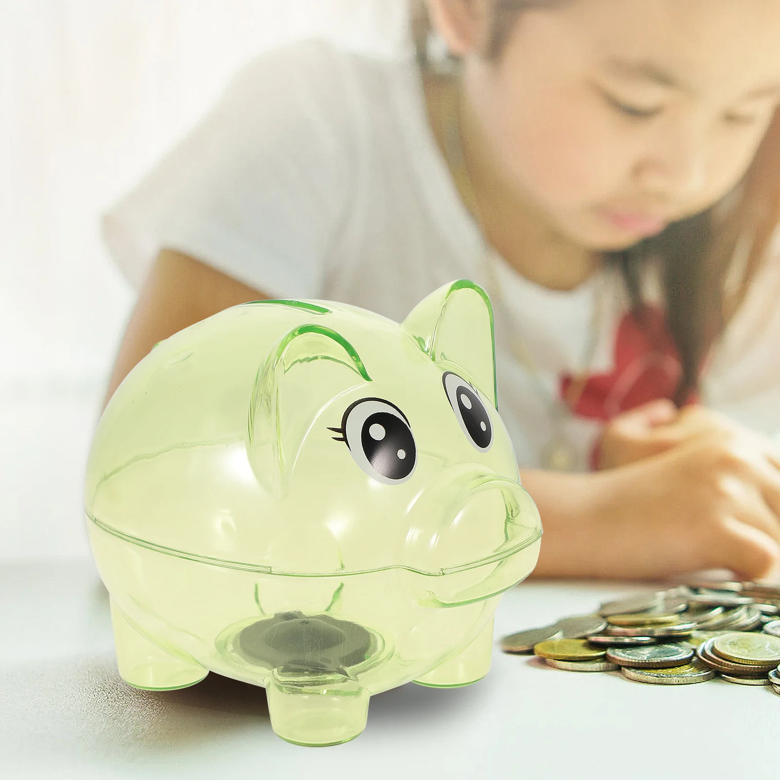 2 個クリア貯金箱透明コイン貯蓄瓶子供貯金箱寝室の装飾子供ギフトベビー貯金箱女の子