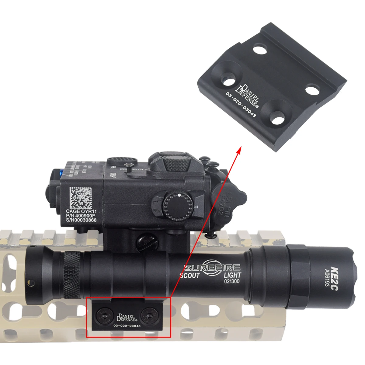 

Scout Light Side Mount DANIEL DEFENSE Keymod M-LOK Rail For SureFire M300 M600 Flashlight Base Mounts Hunting Accessories