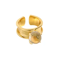Brass Crystal Ball Rings Women Jewelry Punk Style Designer Club Cocktail Party Gown Amazing Trendy Boho Korean Japan