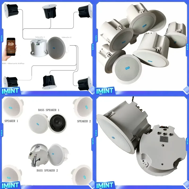 4.2/6.2 Home Theater System Remote Control Active Ceiling Speakers 2 Subwoofers Supports /WIFI 4/6 Surround Sound