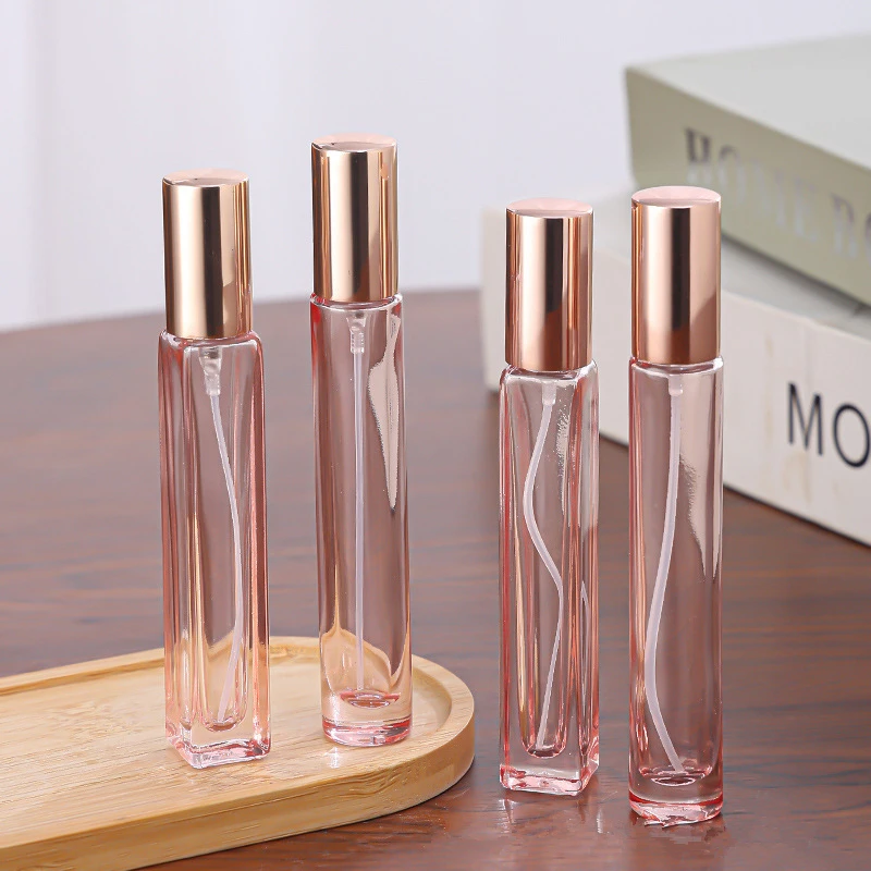 100pcs 10ml Pink Perfume Spray Bottles Glass Shell Spray Atomizer Portable Travel Perfume Storage Bottle