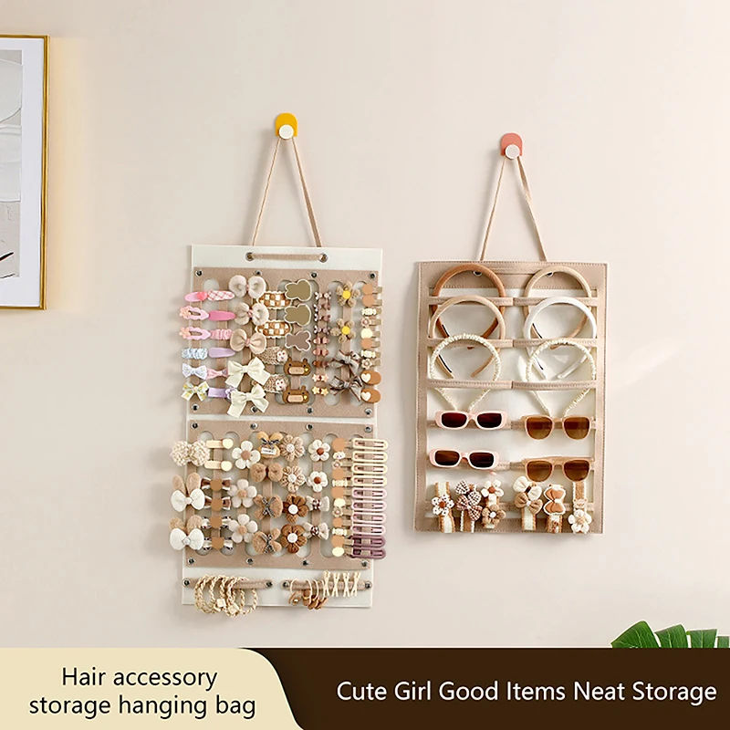 Multifunctional Hanging Hair Claws Clip Ornaments Storage Holder For Women Girls Felt Headbands Sunglasses Accessories Display