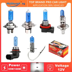 H1 H3 H4 H7 H8 H9 H11 9005 HB3 9006 HB4 Halogen Bulbs 55W 100W 12V Super Bright White Car Lights 6000K Auto Lamp Car Headlight