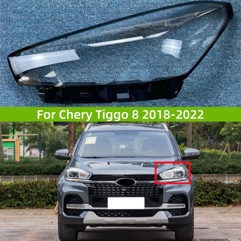 

For Chery Tiggo 8 2018 2019 2020 2021 2022 Headlight Cover Lampshade Shell Headlamp Shade Transparent Glass Lens