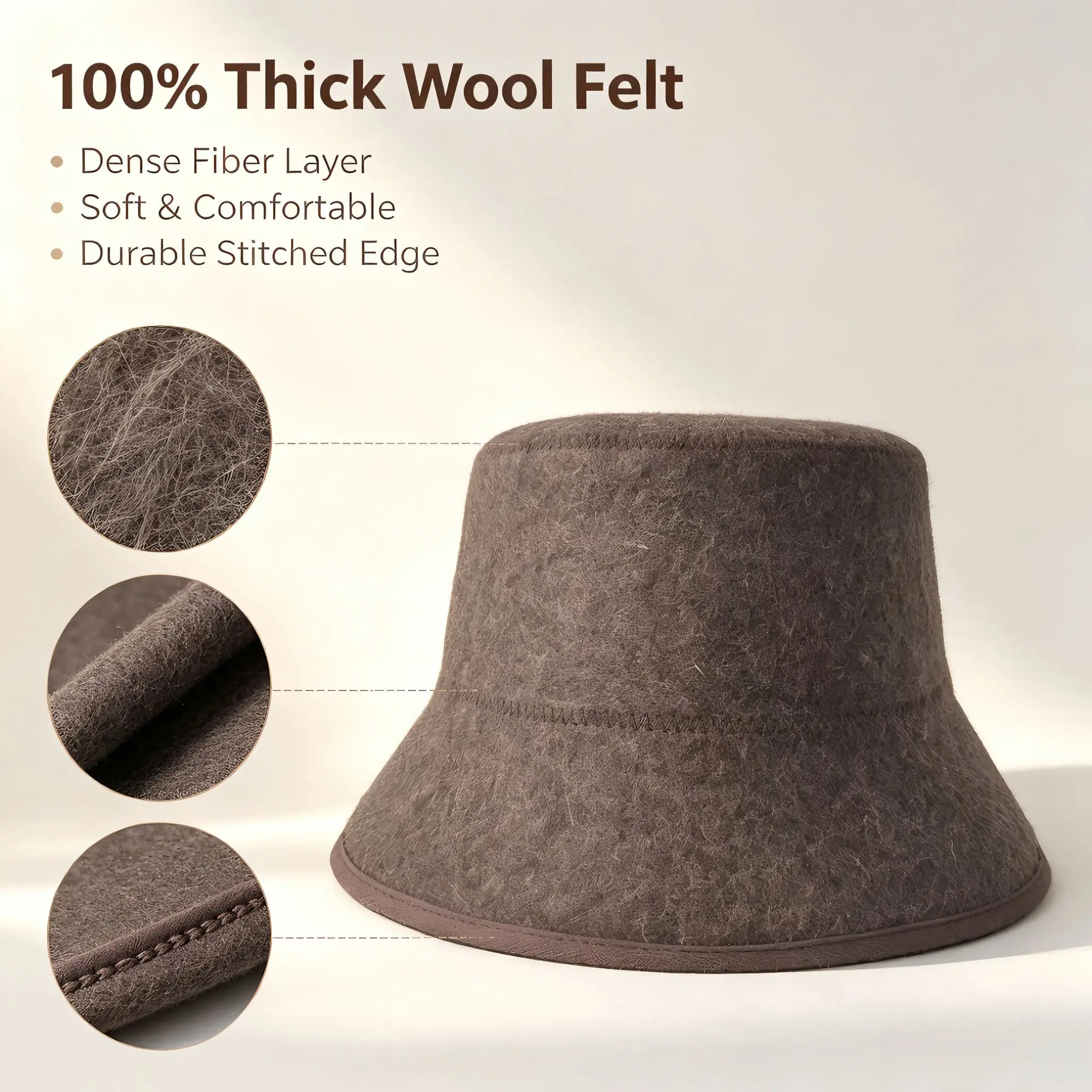 100% Thickened Wool Felt Sauna Hat Unisex Heat‑Resistant Banya Cap Sweat Absorbing Head Protection for Sauna Spa Bath Use