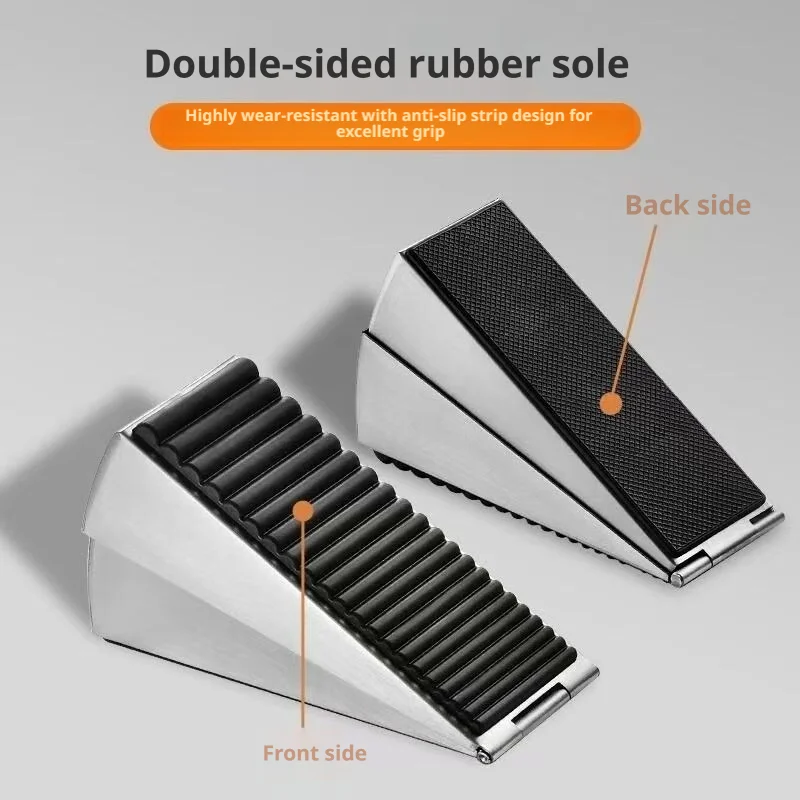 Adjustable Windproof Door Stopper Non-Slip Anti-Collision Door Wedge Durable No-Drill Door Blocker for All Floor Surfaces Househ