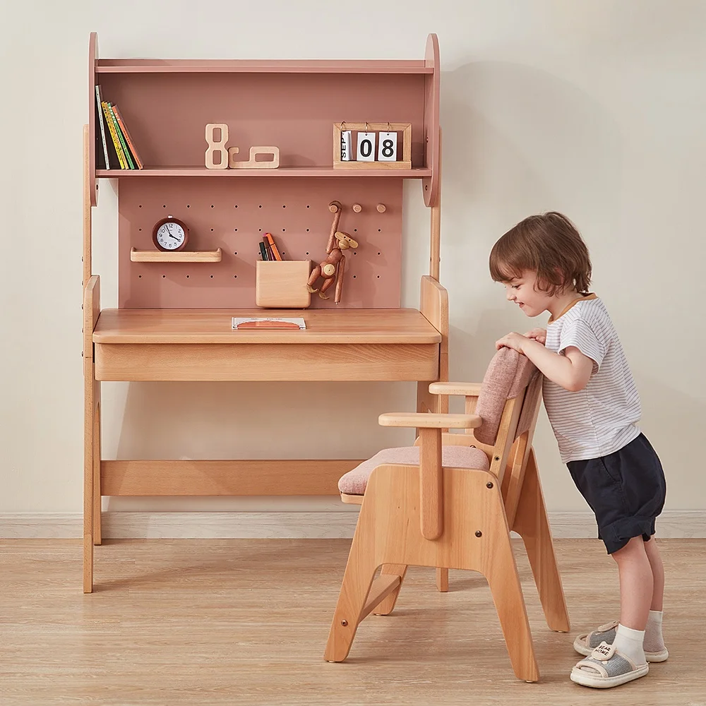 Custom modern children's wooden writing study table with drawers