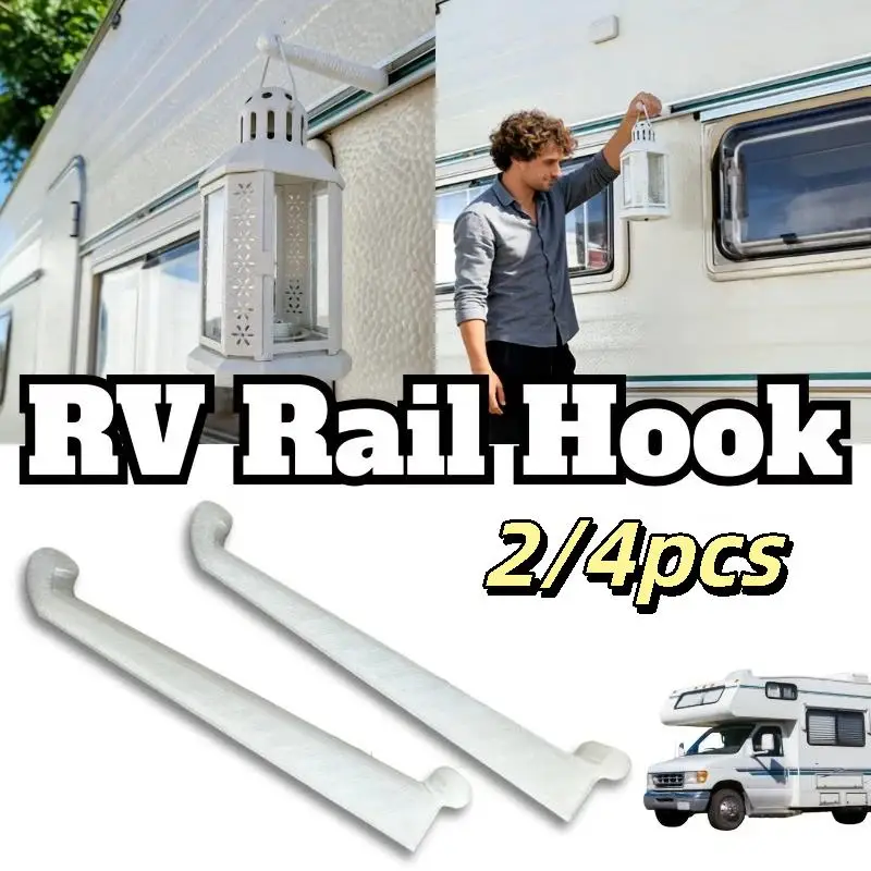 RV Awning Rail Hooks 2/4Pcs No Drill Heavy Duty RV Awning Track Hangers for Camper Outdoor Travel Hanging Small Gadgets Supplies