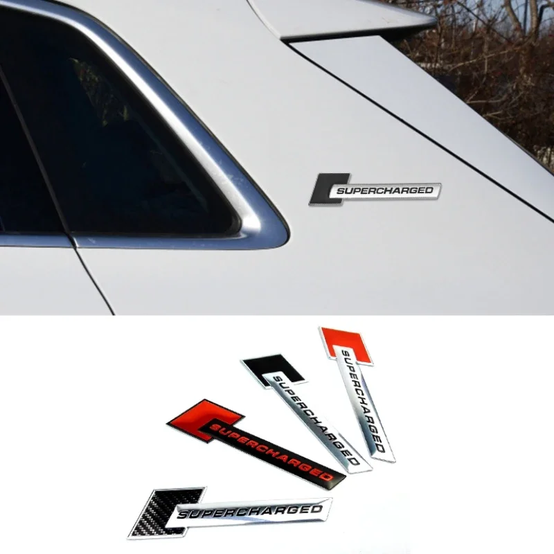 Metal Supercharged Car Rear Trunk Emblem Sticker Auto Side Badge Decal for Land Rover Evoque Discovery 4 5 Range Rover Velar