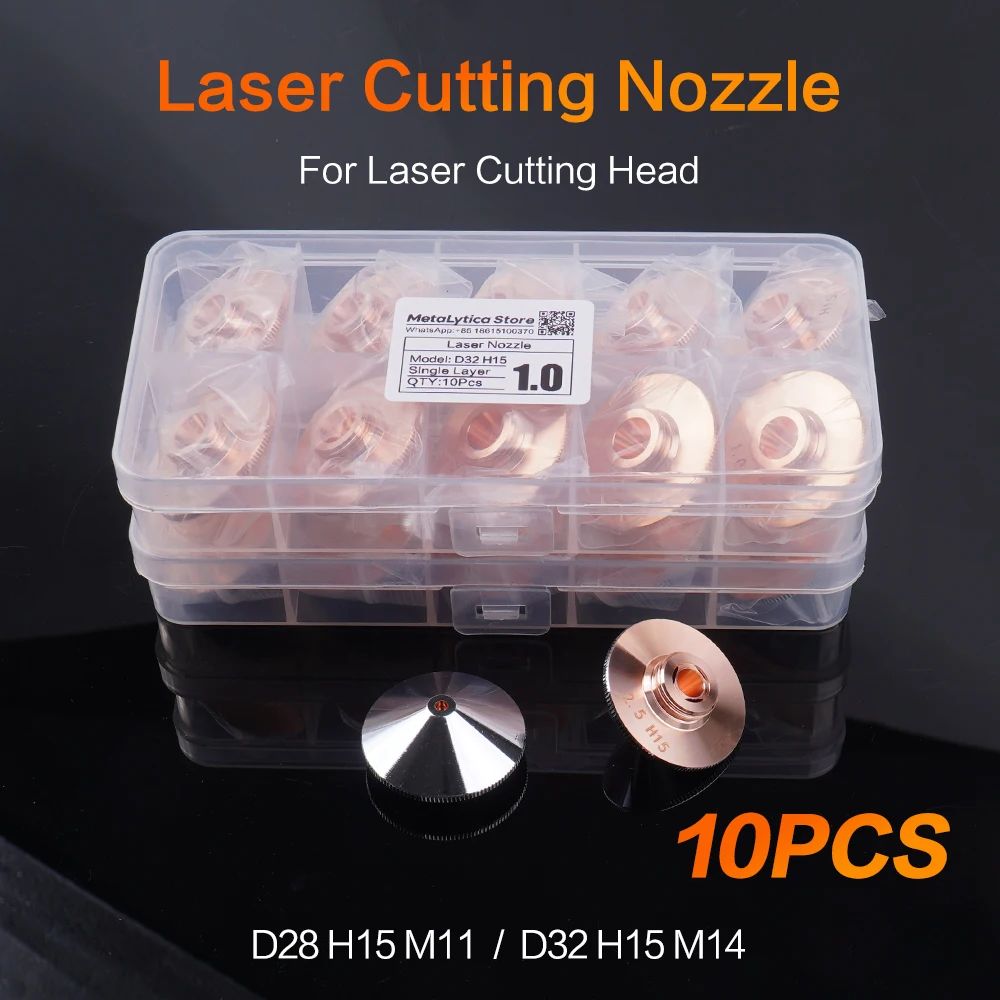 

Laser Cutting Nozzles D28 M11 D32 H15 M14 Caliber 0.8mm-6.0mm for Precitec Raytools WSX HANS Boci Fiber Laser Cutting Nozzle
