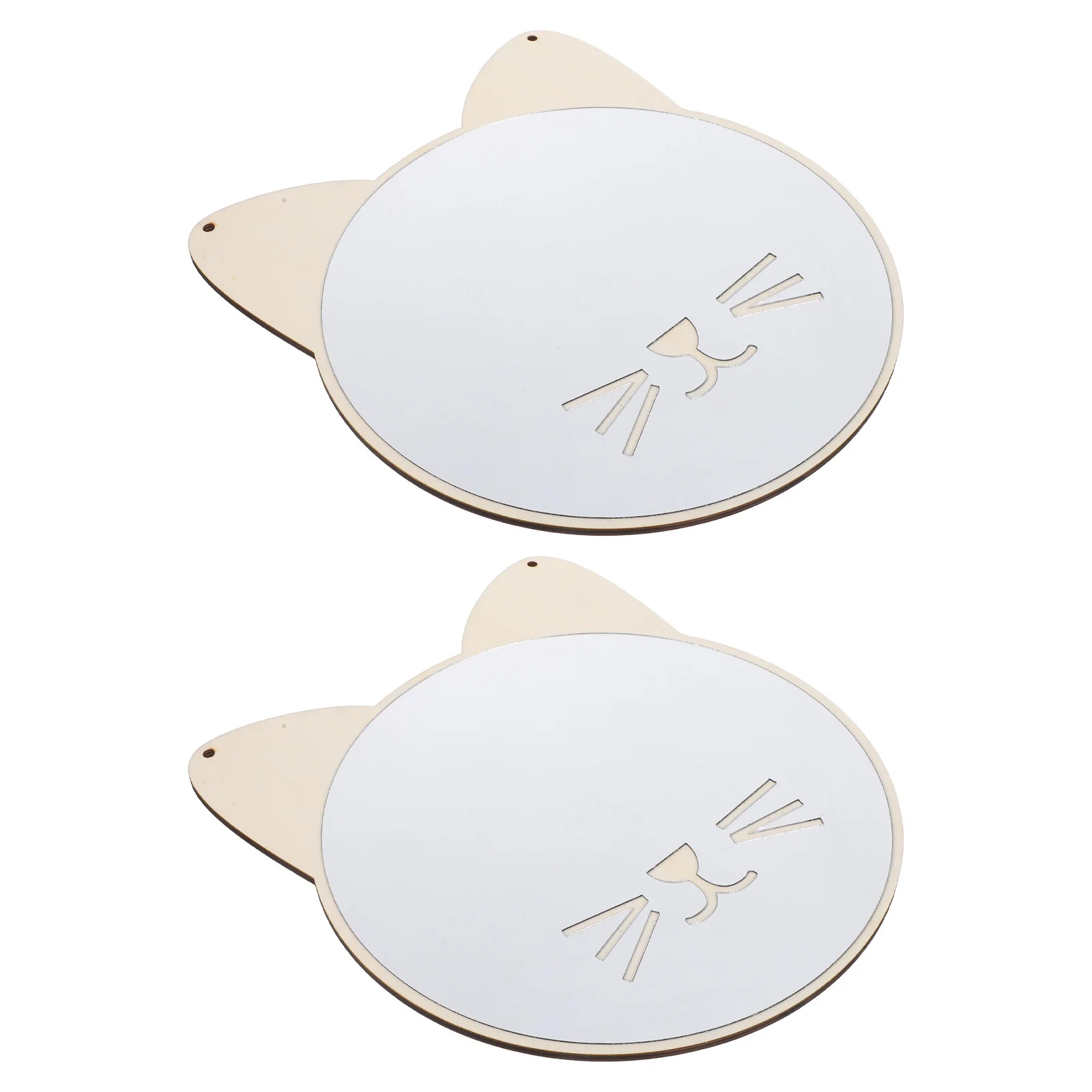 

2pcs Cat Shape Acrylic Wood Frame Wall Hanging Decorative For Bedroom Bathroom Nursery Room Living Room Wall Mount