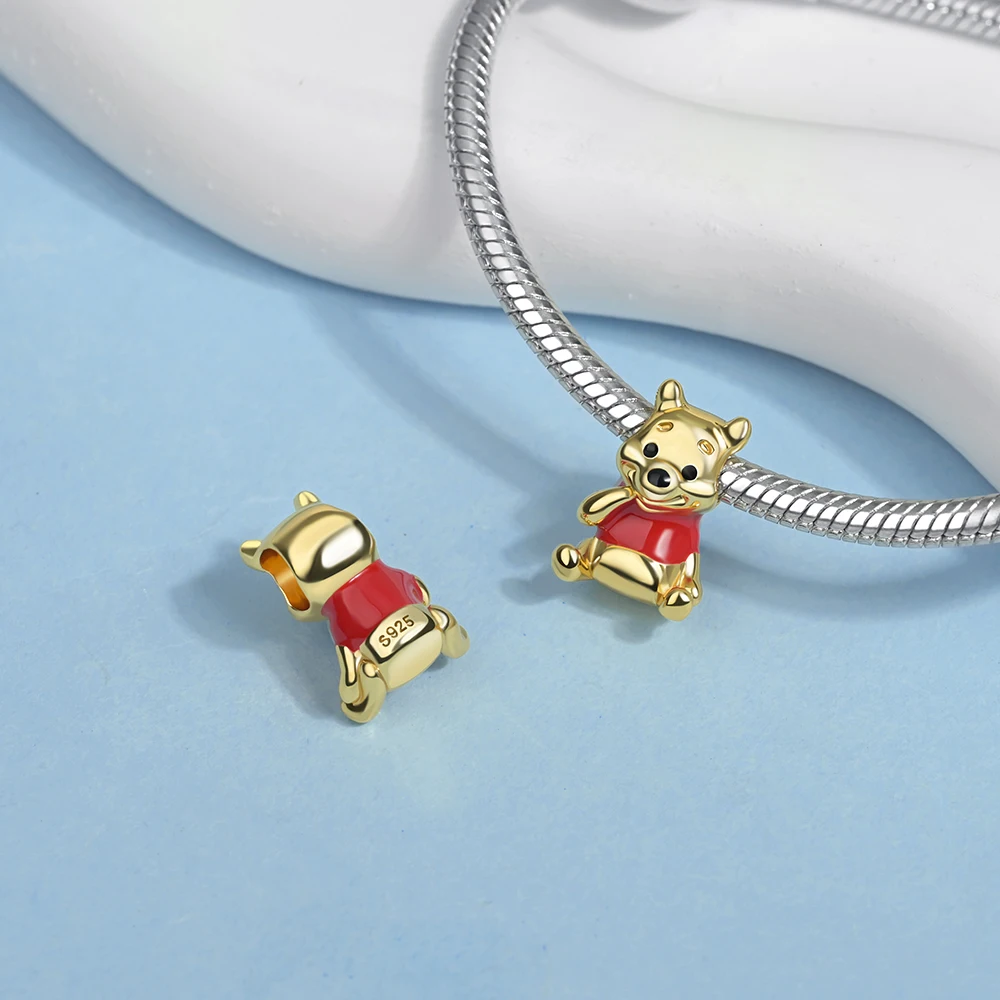 Potdemiel 925 Silver Disney Wizard Mickey Stitch Charms Beads Fit Bracelet Necklace Women DIY Birthday Party Jewelry Gifts view 3