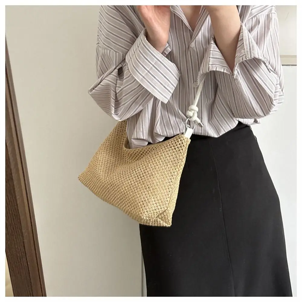 Fashion Woven Straw Bag Handmade Braid Large Capacity Handbag Rattan Tote Bag Summer Beach