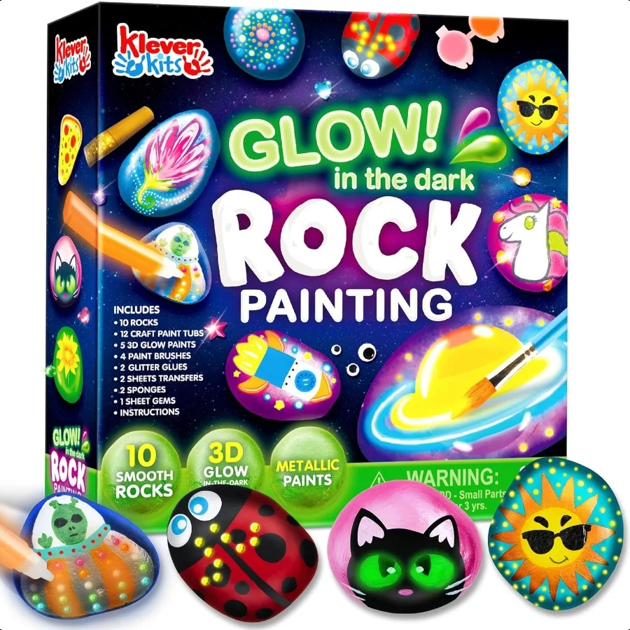 

Rock Painting Kit Glow in The Dark Rock Kit Arts and Crafts for Ages 612 Art plies Toy Craft Paint Kits Arts Crafts for Boys Gi