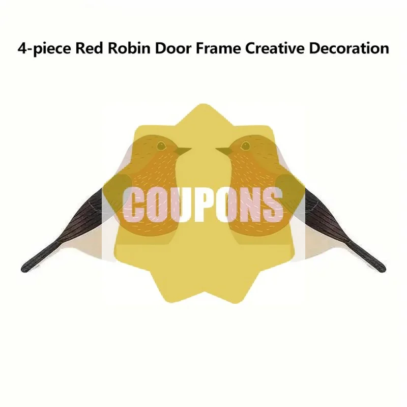 4-piece Bohemian Wooden Bird Ornament Set; Wooden Bird Silhouette Sculpture,home Decor; Door Frame Decoration